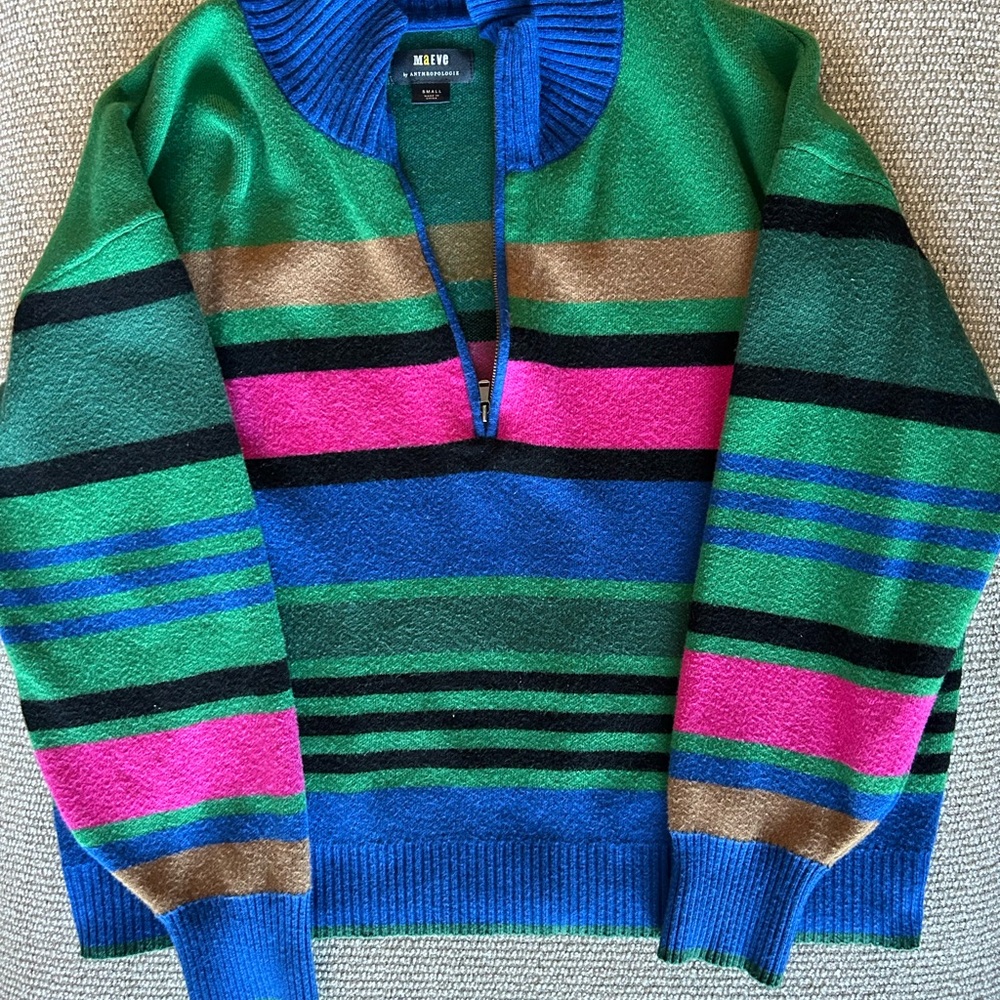 Maeve Striped Sweater - Green, Blue, Pink